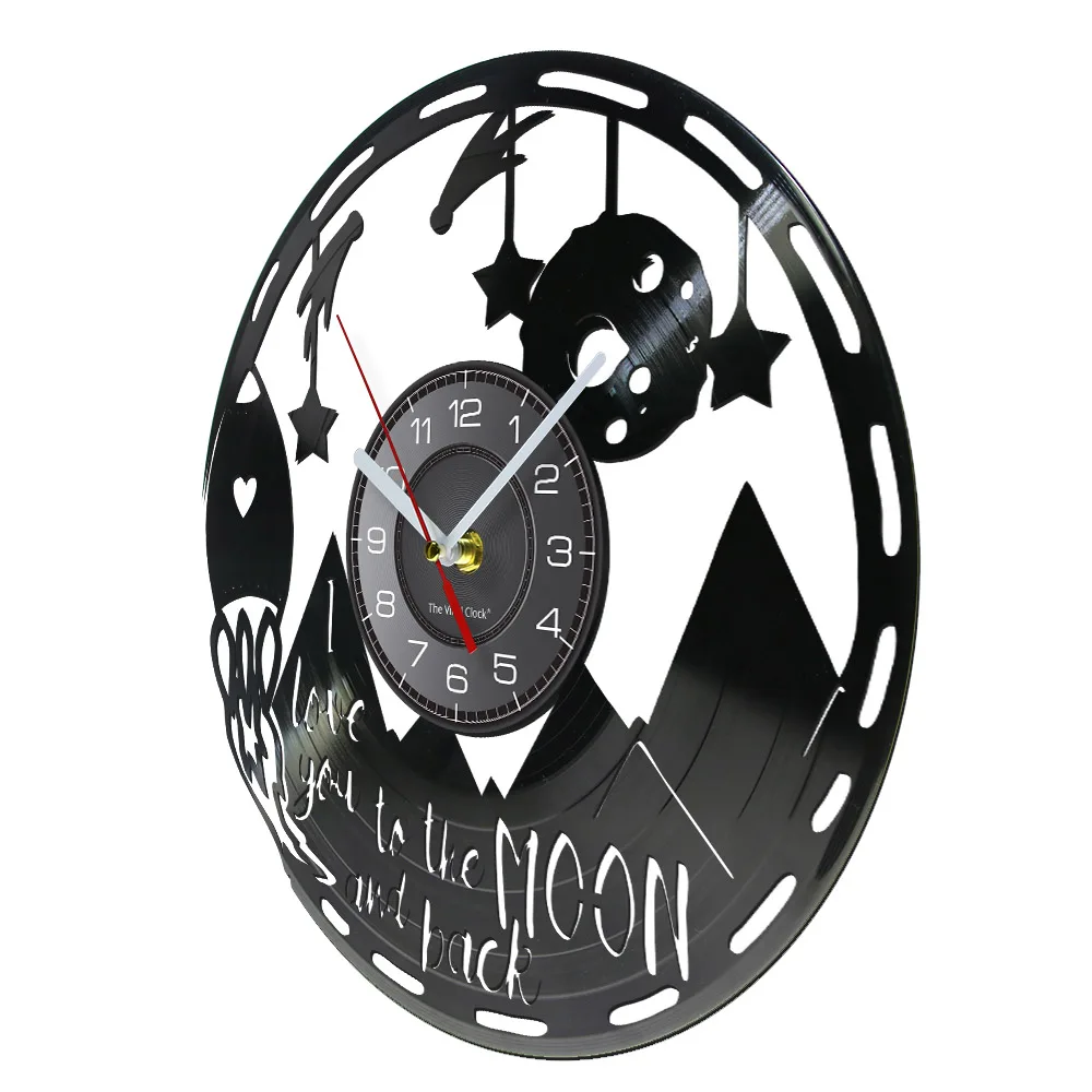 I Love You To The Moon And Back Vinyl Record Clock Everlasting Love Timepieces Decor Housewarming Remembrance Day Her Him Gift