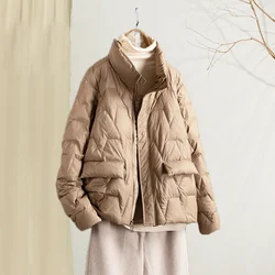 SEDUTMO Winter Ultra Light Thin Duck Down Coat Women Slim Casual Jackets Autumn Fashion Pocket Basic Parkas ED1714