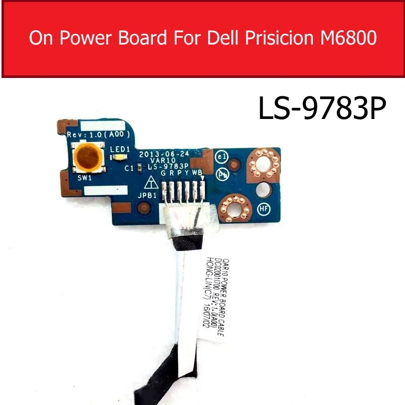 

Genuine On/Off Power Board For FOR Dell prisicion M6800 power Power button Jack Board Replacement LS-9783P