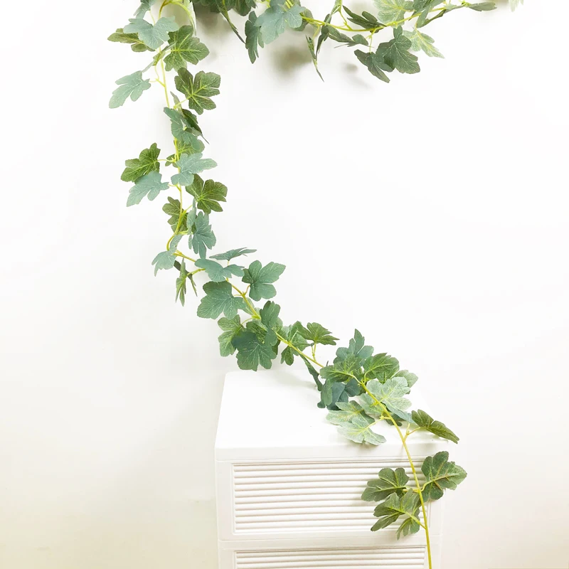 175 cm künstliche Hängepflanzen, Weinrebe, künstliche Ahornblätter, Wandbehang, Rattan, künstlicher Baum, Laub, Efeu für Garten, Hochzeit, Heimdekoration – Detail 12