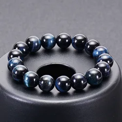 Fashion 6mm 8mm 10mm 12mm Royal Blue Tiger eyes Beads Bracelet Men Charm Natural Stone Braslet For Man Handmade Jewelry Pulseras