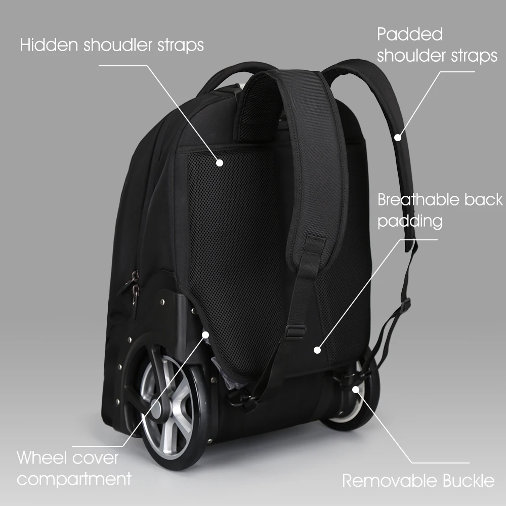 school backpacks on wheels for teenager trolley cabina carry on rolling luggage wheeled suitcase with wheels Wheeled travel bag