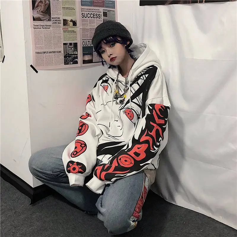 2021 Anime Couples Hoodies Streetwear Autumn Casual Loose New-Fashion Style Streetwear Sweatshirt Brand Tops Plus size 5XL