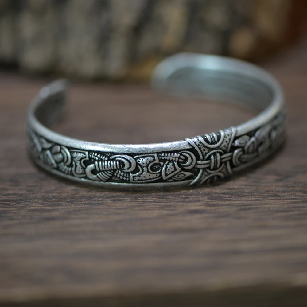 LANGHONG 1pcs Viking Bracelet and Bangle Dragon Bracelet For Men and Women Talisman Jewelry