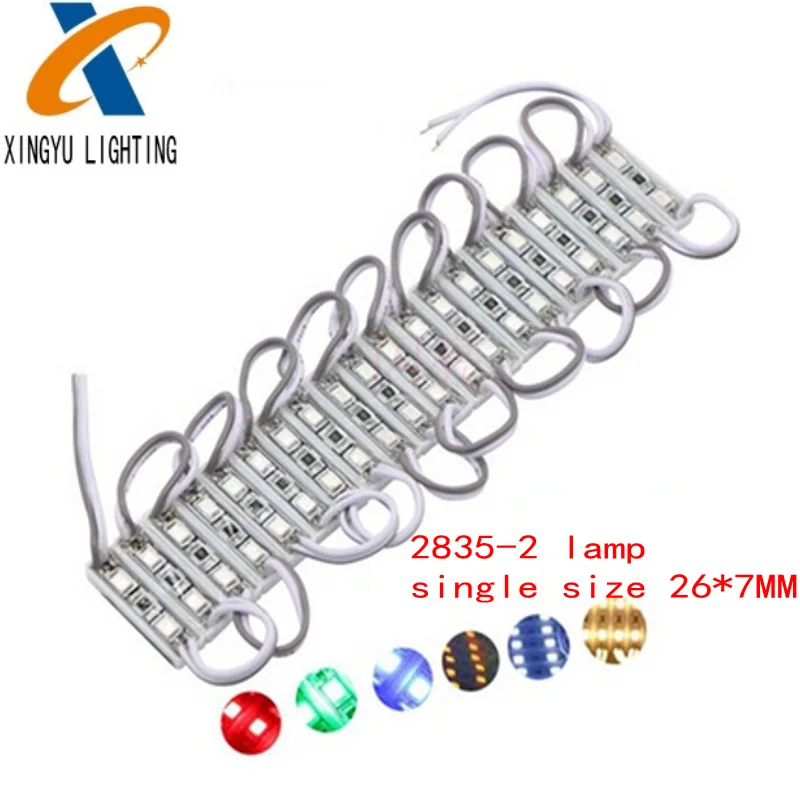 20pcs Small Size  LED Modules DC 12V 2835 SMD 2 LEDs Backlight Waterproof IP65 LED Sign Lighting Red Green Blue Yellow White