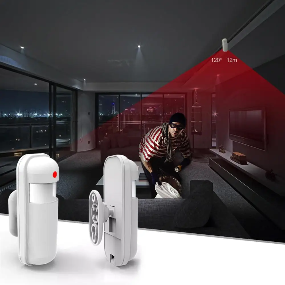 GauTone PIR Motion Sensor Detector 433MHz eV1527 สําหรับ Home Alarm System อินฟราเรดไร้สาย Motion Detector