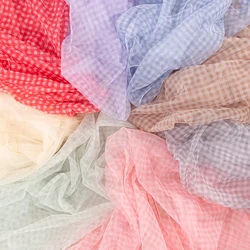 Check Lace Fabric Transparent Tulle Fabric Wedding Decoration Christmas Event Supplies 45*135 Cm TJ1178