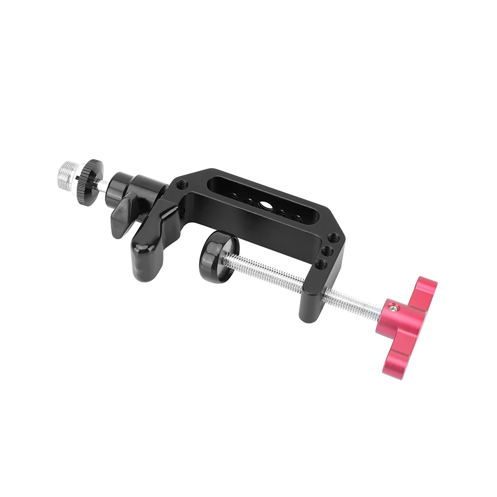 Kimrigمتعددة الأغراض سوبر C المشبك حامل مكتبي مع 5/8 "-27 الكرة رئيس جبل ميكروفون برغي محول للميكروفون