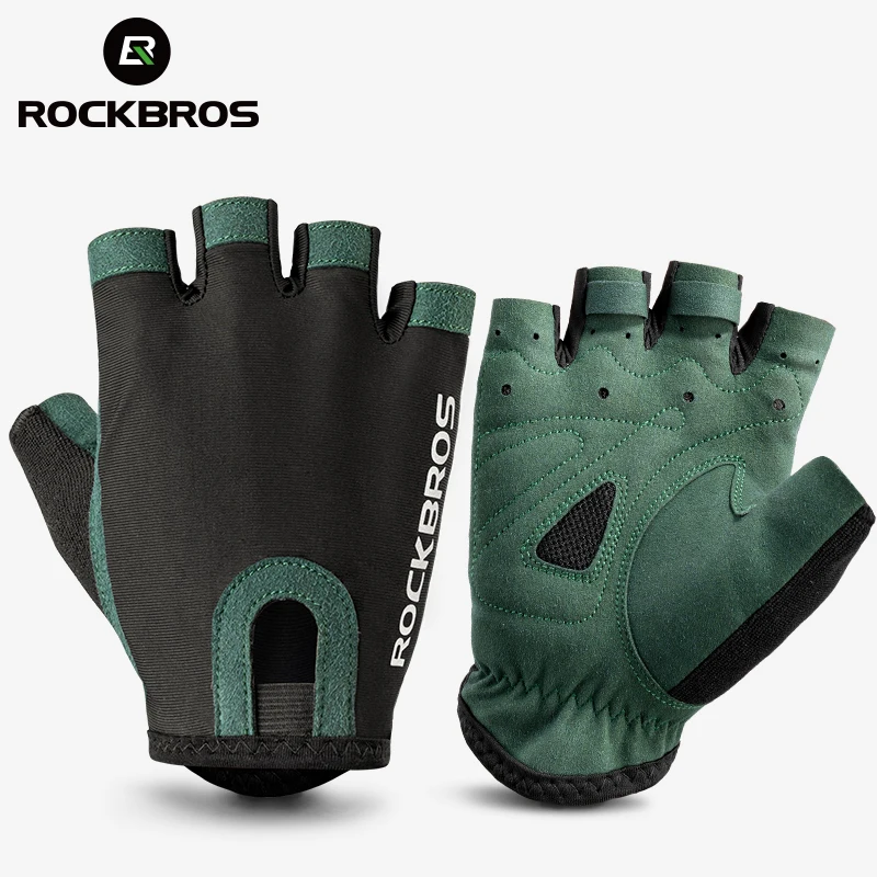 ROCKBROS Cycling Half Finger Gloves Men Women Breathable Sweat-Wicking Shockproof MTB Road Bike Gloves Bicycle Accessories