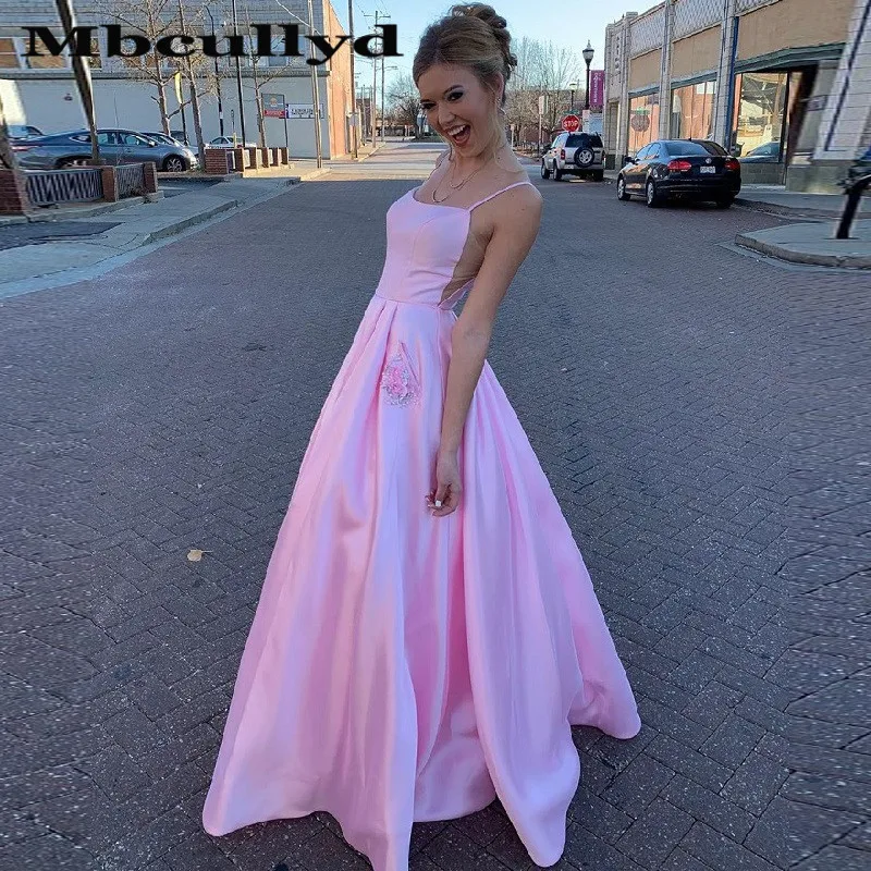 

Mbcullyd Pink Prom Dresses With Pocket 2023 Long Formal Evening Party Gowns With Beaded Plus Size vestidos de fiesta de noche