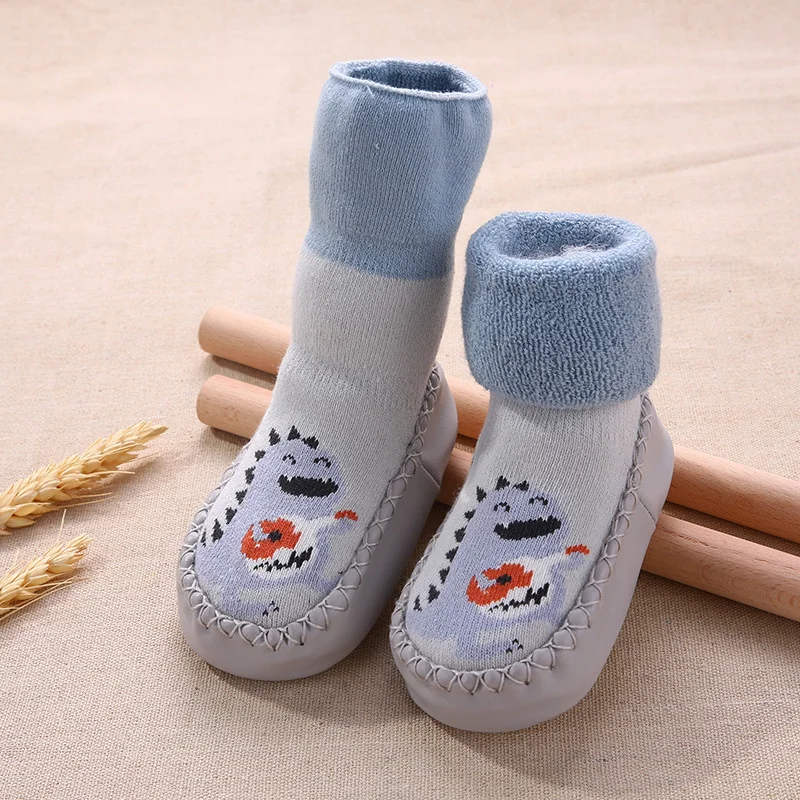 Lawadka Winter Newborn Baby Socks With Rubber Soles Infant Baby Girls Boys Shoes Cartoon Toddler Floor Anti Slip Soft Sole Sock