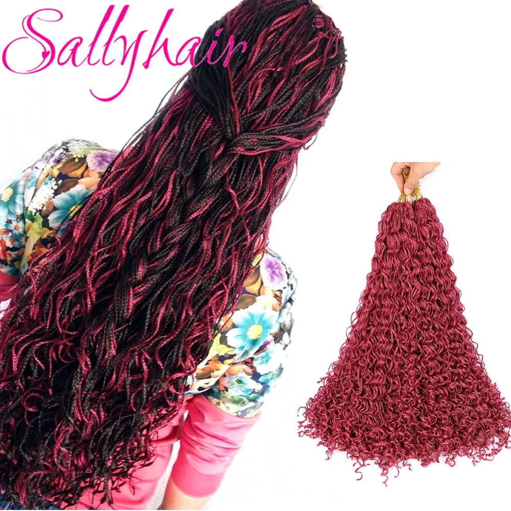 Sallyhair Zizi Vlechten Gehaakte Doos Vlechten Gekleurde Synthetische Hair Extensions Bruin Blond Grijs Geel Haak Hair 48Strands/Pack