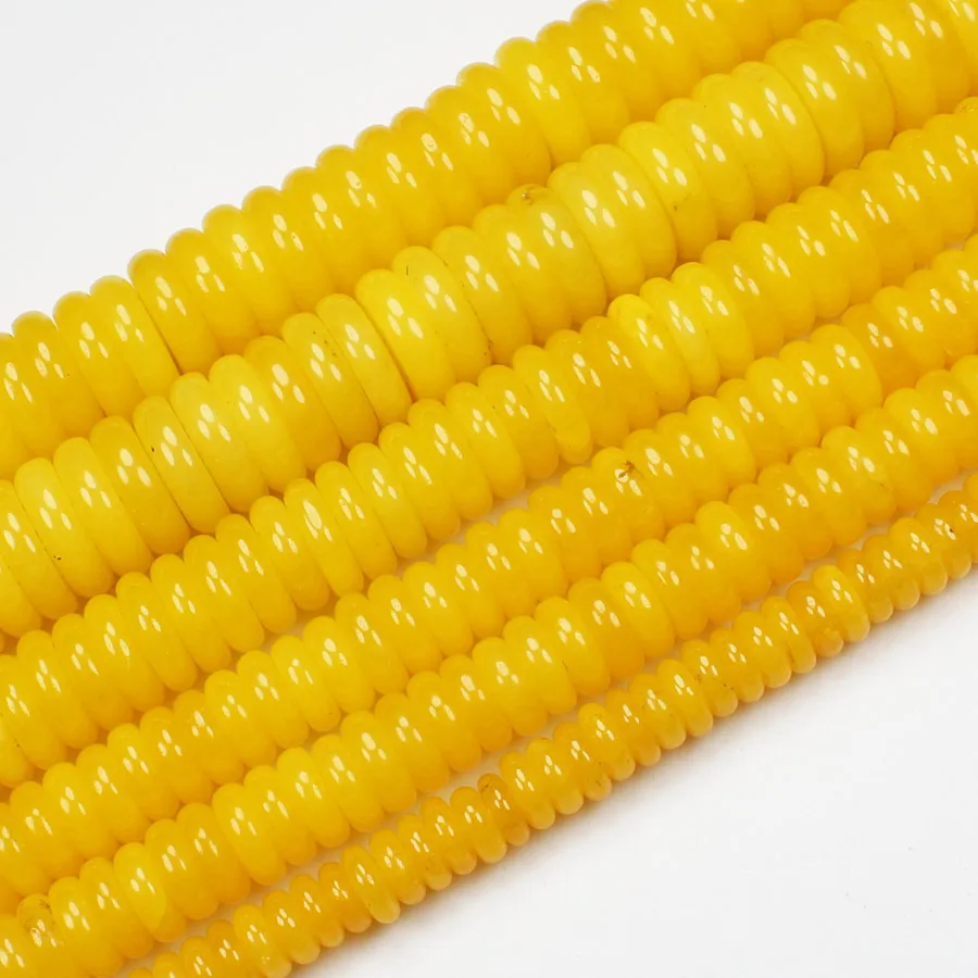 Yellow Jades 2-14mm Rondelle Beads 15inch,For DIY Jewelry Making ! We provide mixed wholesale for all items !