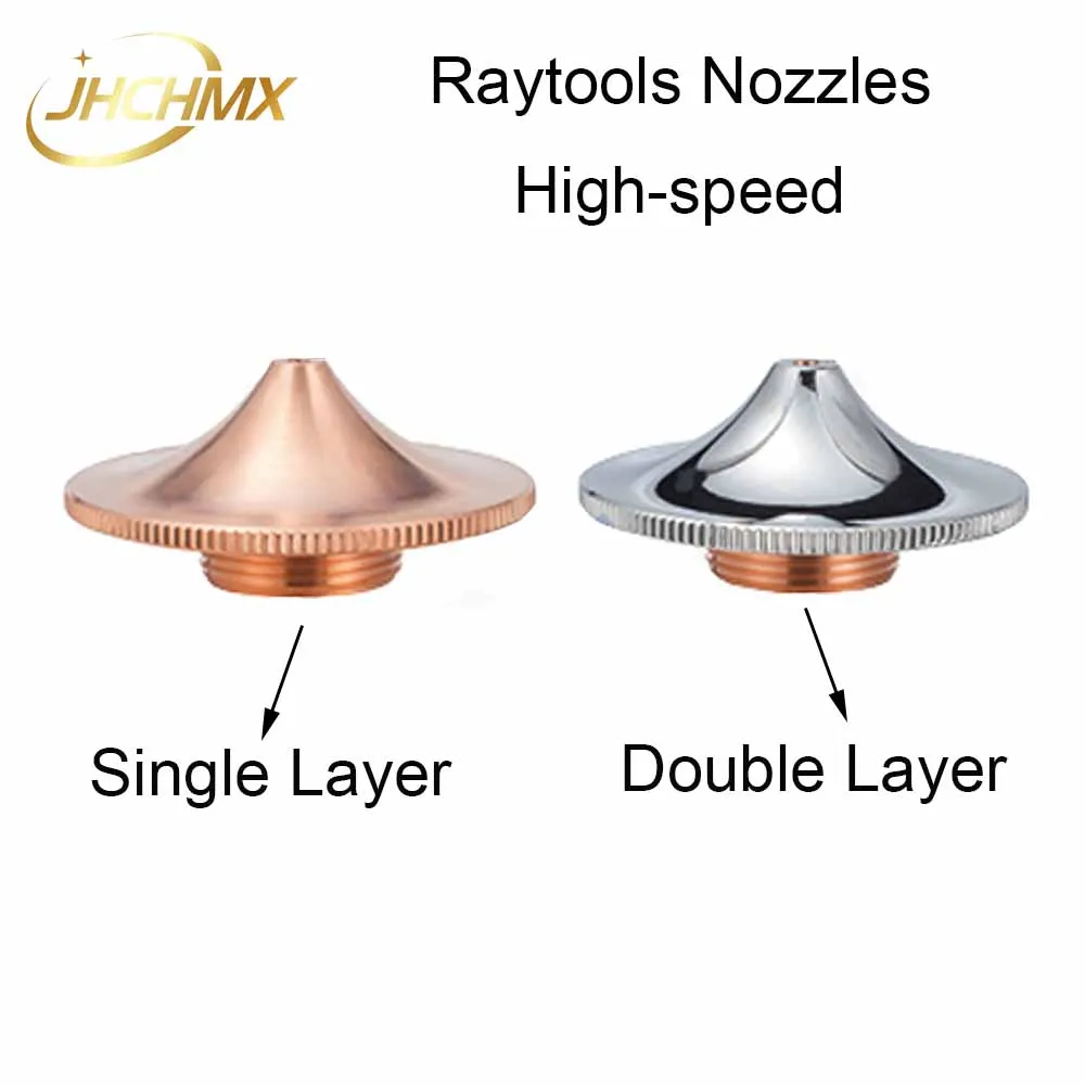 JHCHMX Raytool szybkie dysze laserowe szpiczaste dysze do ust pojedyncze chromowane dwuwarstwowe Dia.32 H15 M14 kaliber 1.0E-4.0E