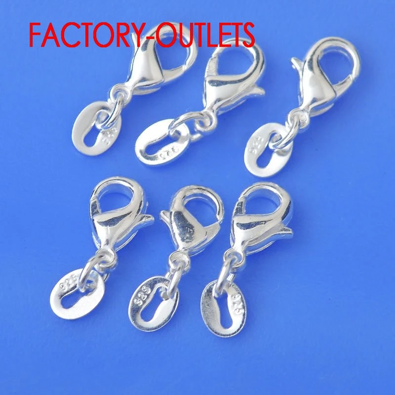 10PCS Koreanische Mode Schmuck Halskette Kette Erkenntnisse Echtes 925 Sterling Silber Karabinerverschluss Für DIY Schmuck