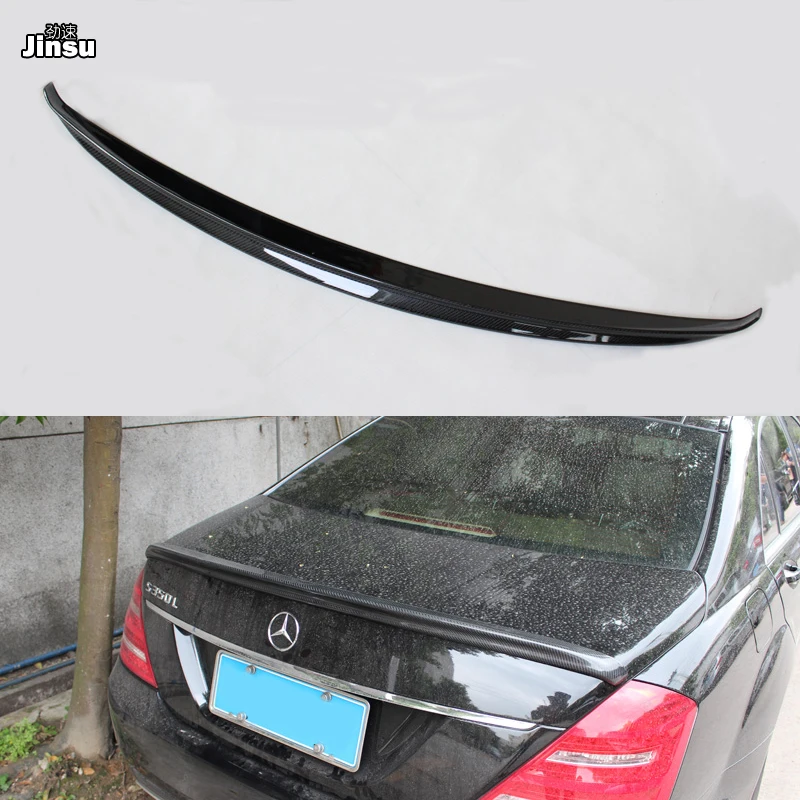 

For Benz S class sedan S300 S350 S400 S500 S600 2008 - 2013 AMG style carbon fiber rear trunk spoiler lip W221 styling back wing