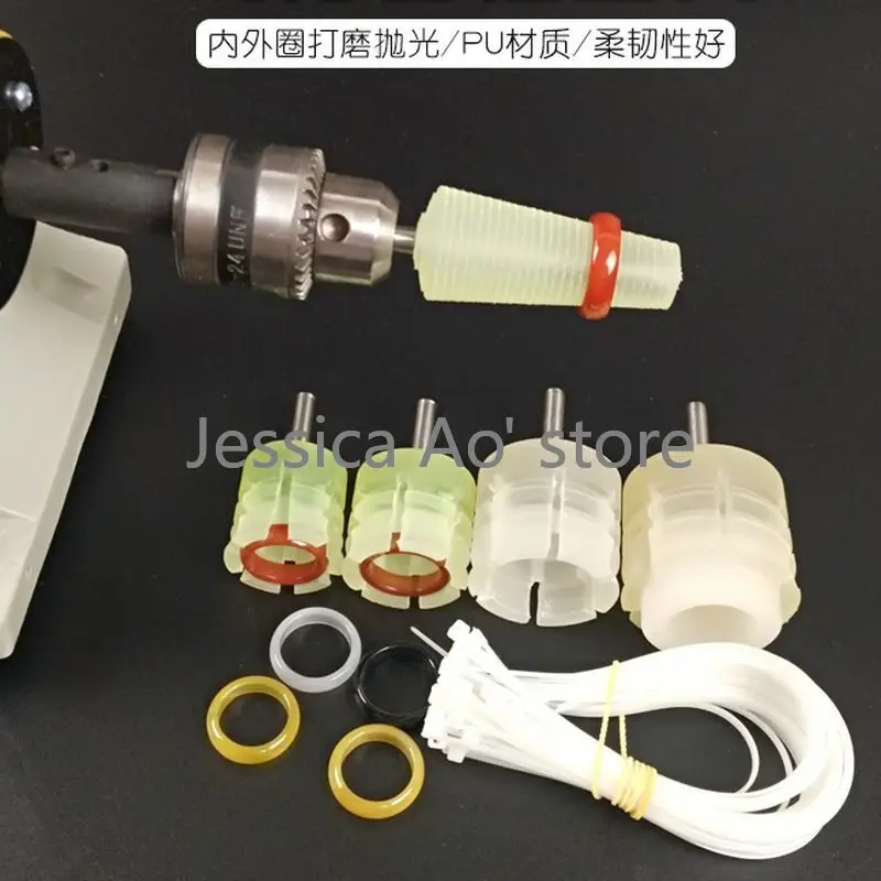 Anello conico manicotto agata giada anello rettifica strumenti lucidatura interna ed esterna asta di fissaggio mandrino in Silicone