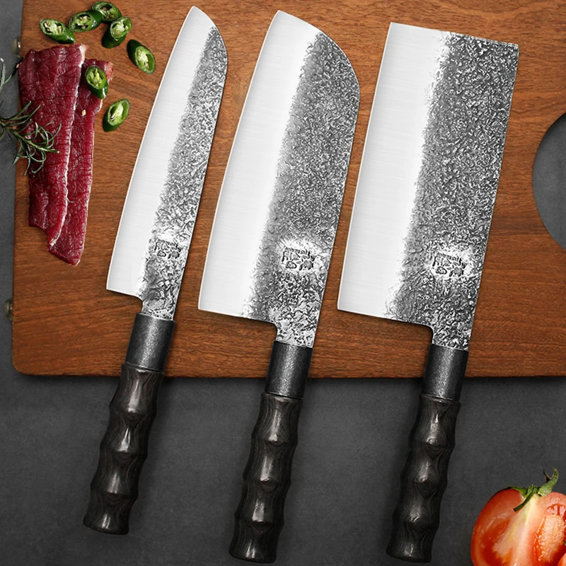 Hand forged kitchen knives sharp slicing knife kitchen knife household meat slices chef special knives Tang Knife 7CR17MOV steel