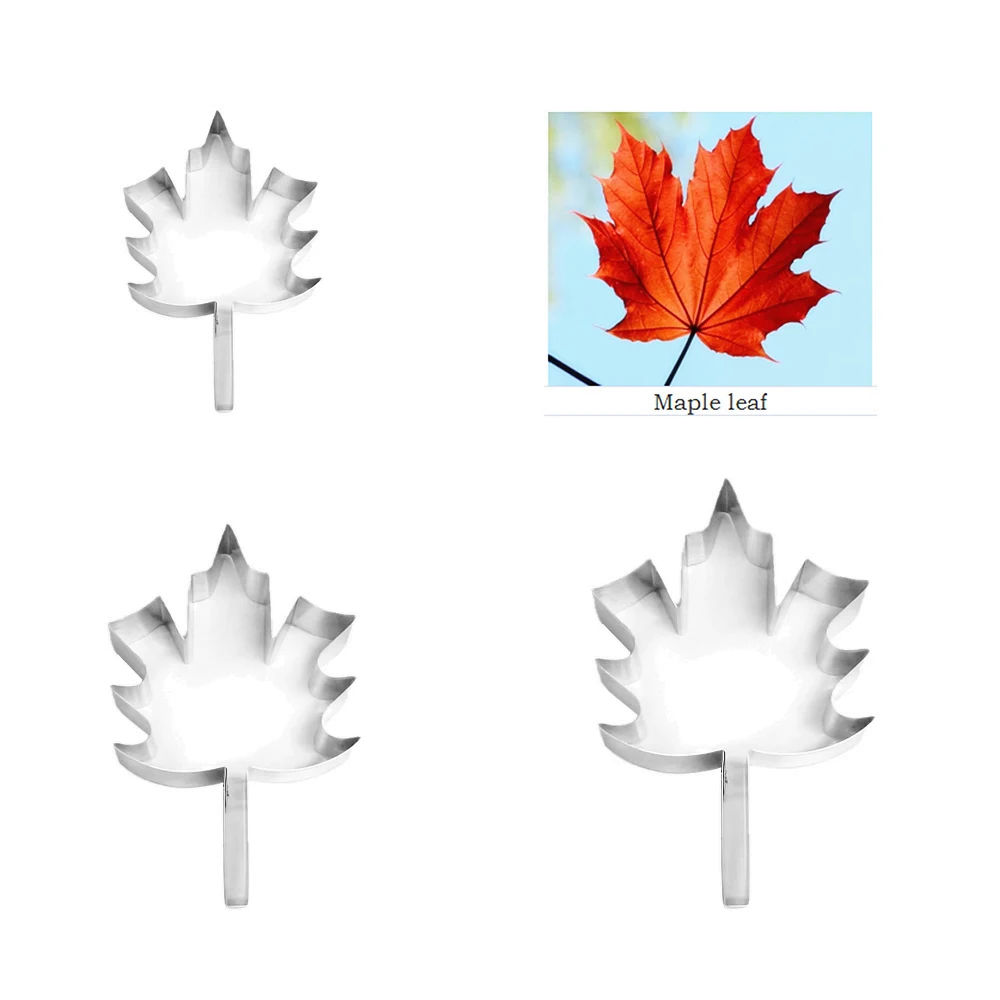 With handle Maple Leaf fondant sugar flower cutters baking cake decorations Polymer Clay Cold Porcelain gumpaste tools