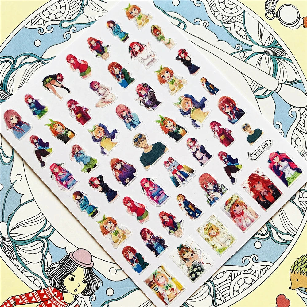 TSC-148 Cute cartoon long-haired girl 3D Back glue Nail Art Stickers Decals Sliders Nail ornament decoration