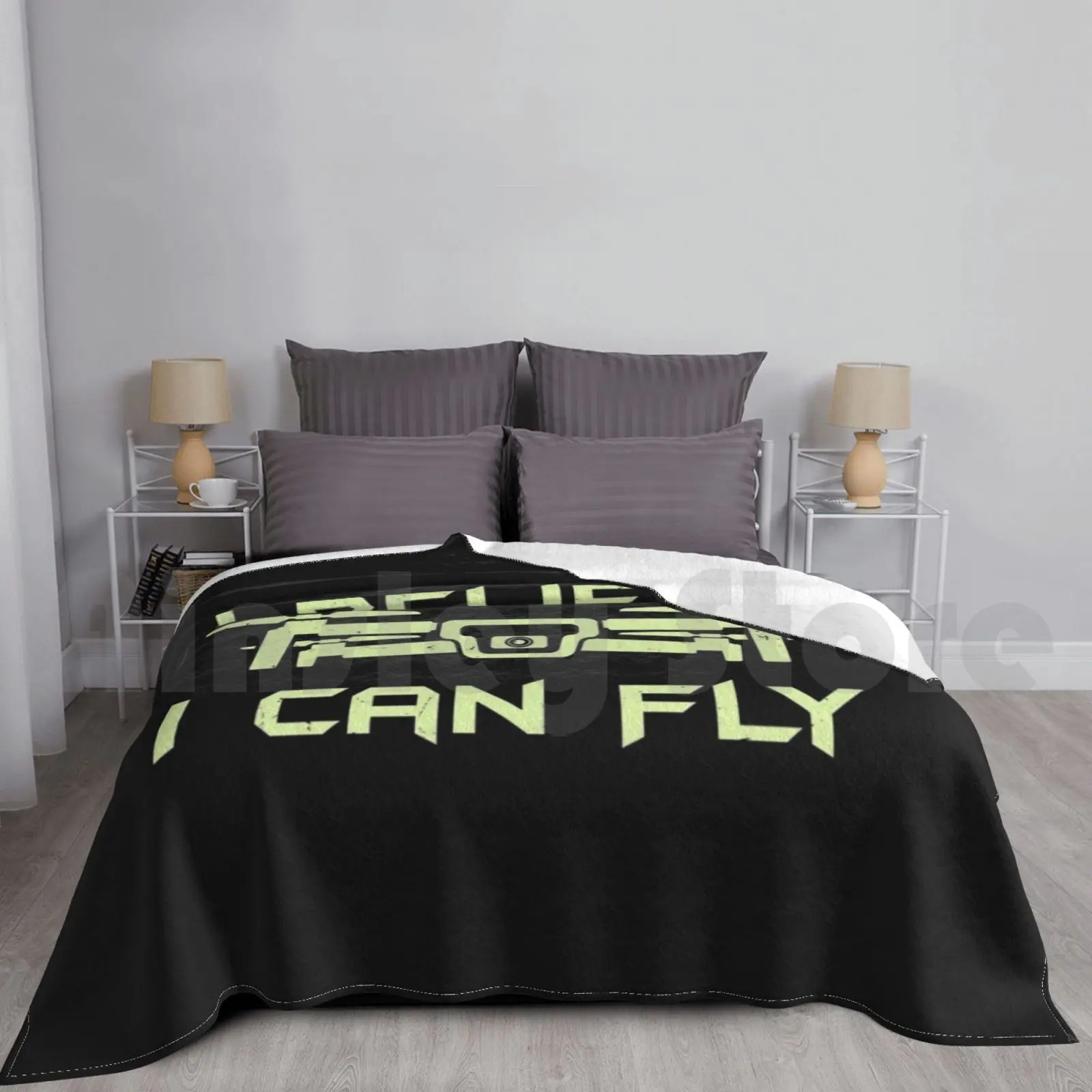 

Drone : I Believe I Can Fly Blanket For Sofa Bed Travel Drone Pilot Radio Controlled Rc Aviation Funny Drone