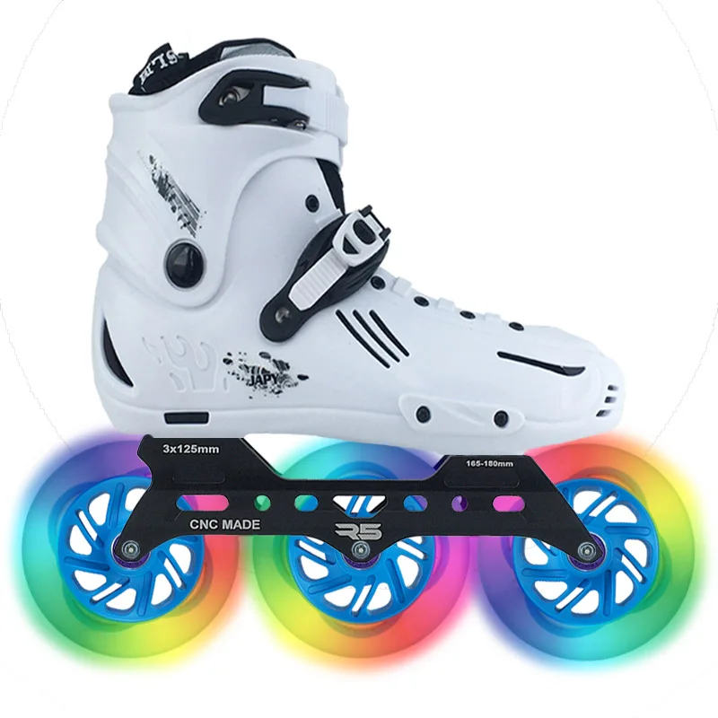 JK Original Inline Roller Skates 3 x 110/125 or 4 Wheels Speed Slalom Sliding Free Skating Kids Adult Roller Skating Shoes