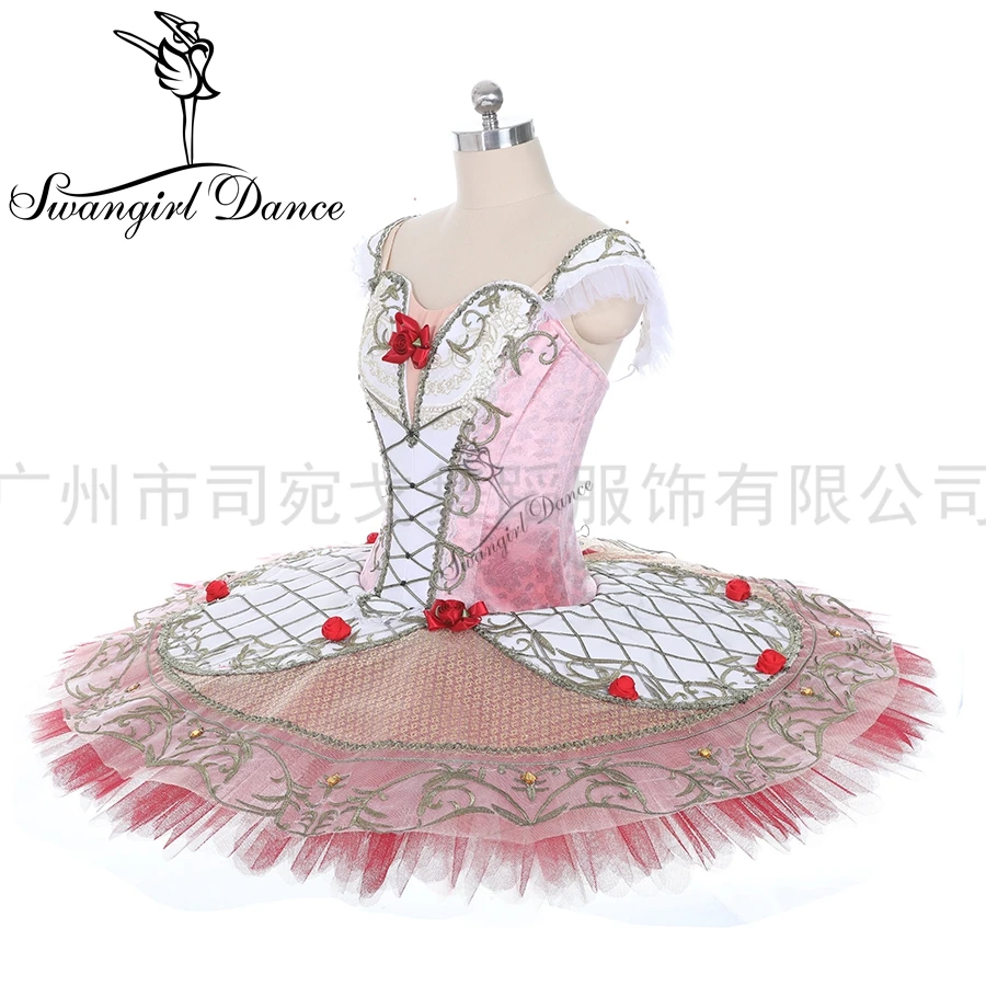 Pink Coppelia Doll Costume  Ballet Competition Tutus Paquita Custom Professional Ballet Tutu Pancake Tutu Child BT9263B