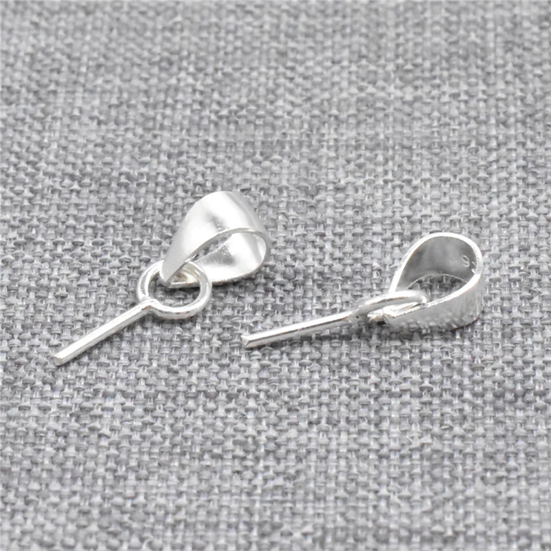 

10pcs of 925 Sterling Silver Plain Bail Drops with Eyepin for Jewelry Making 10x0.7mm