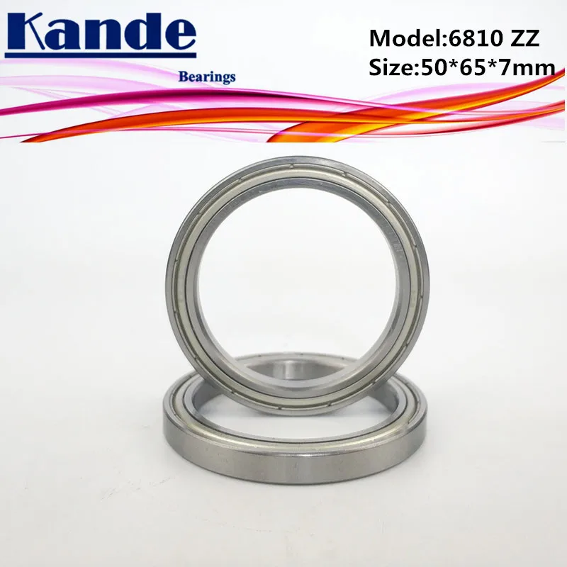 6810ZZ 2Pcs ABEC-1 6810 ZZ 50x65x7 Dünne Abschnitt Tiefe Nut 6810 Kugellager 61810 Kande lager