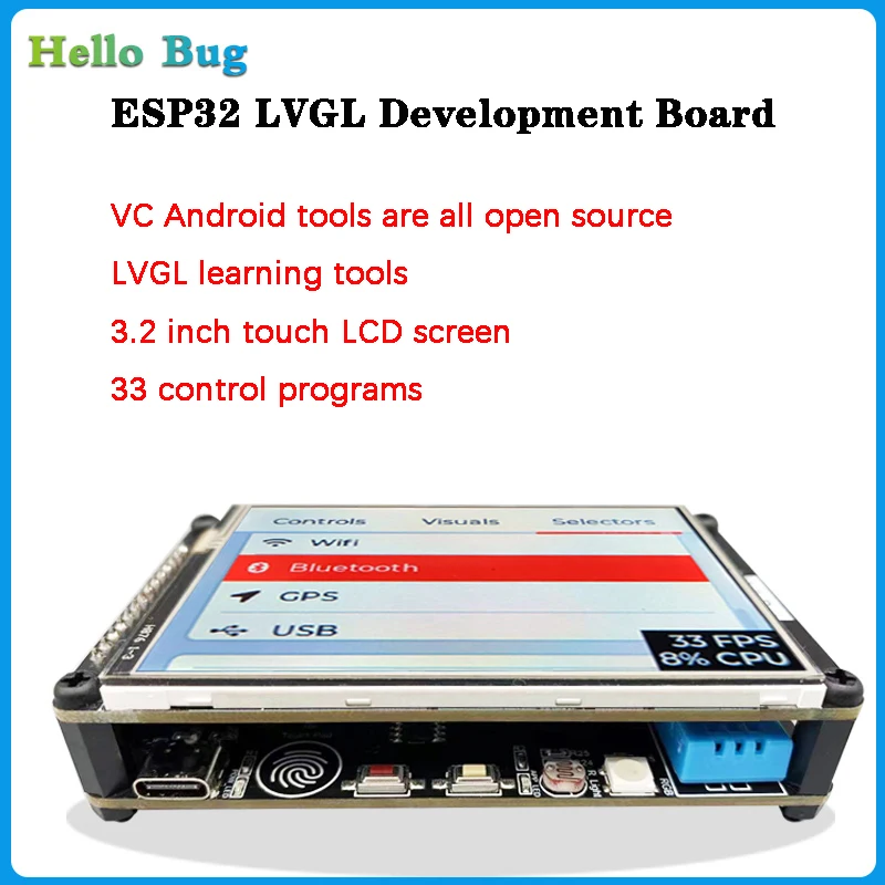 ESP32 Hellobug Development Board Espressif Lcd Lvgl Littlevgl Wifi Bluetooth Scherm