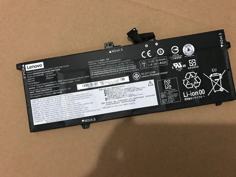 New genuine Battery for Lenovo ThinkPad X390 L18C6PD1 L18M6PD1 SB10K97655 SB10K97657 11.4V 48WH