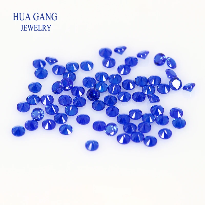 500PCS/LOT 112# Blue Synthetic Spinel Gem Stone Wholesale Round Brilliant Cut Gems For Jewelry High Quality Size 0.8-2.5mm