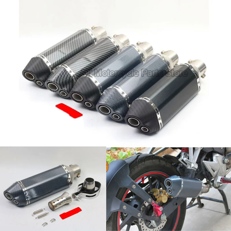 ユニバーサルモーターサイクルエキゾーストサイレンサー,ブランドステッカー付き,akモーターサイクル,gy6スクーター,51mm