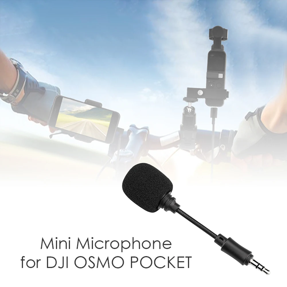 Universal Microphone Live Vlog PTZ Action Camera 3.5mm Mini Mic Portable Musical Elements Mic for DJI OSMO POCKET/ACTION