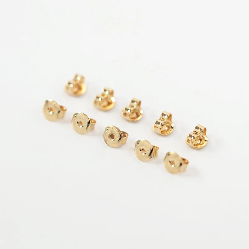 10Pcs/Lot Brass 18K Gold Plated Butterfly Earrings Back Stopper Studs Cap Ear Plugging Nut Clutch For Diy Earring Jewelry Making