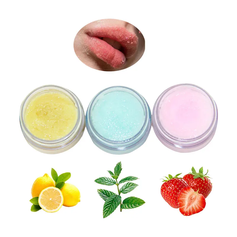 

50pcs/lot Lip Scrub Private Label Wholesale Natural Organic Sugar Dark Lip Care Exfoliating Lightening Lip Scrub