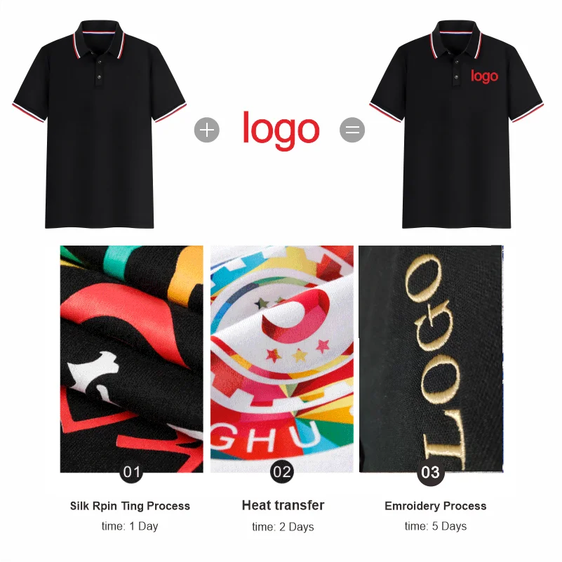 YOTEE Summer Cheap Short Sleeve Logo Custom Company Group Polo Shirt Logo Embroidered Top