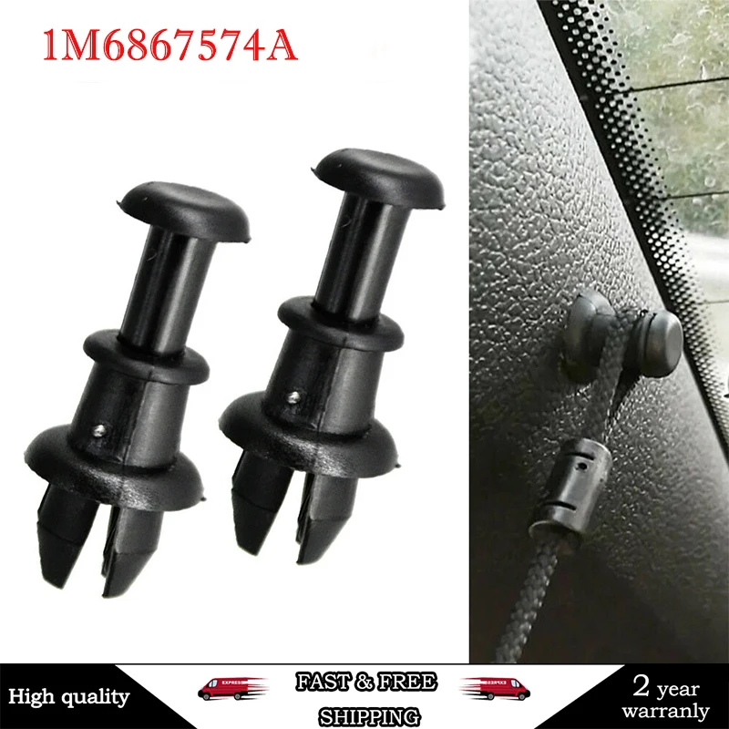 1M6867574A 2pc Car Trunk Lanyard Fixing Clip Parcel Shelf String Clips For VW GOLF MK5 MK6 5 6 Auto Knob Holder Pivot Hanger Peg