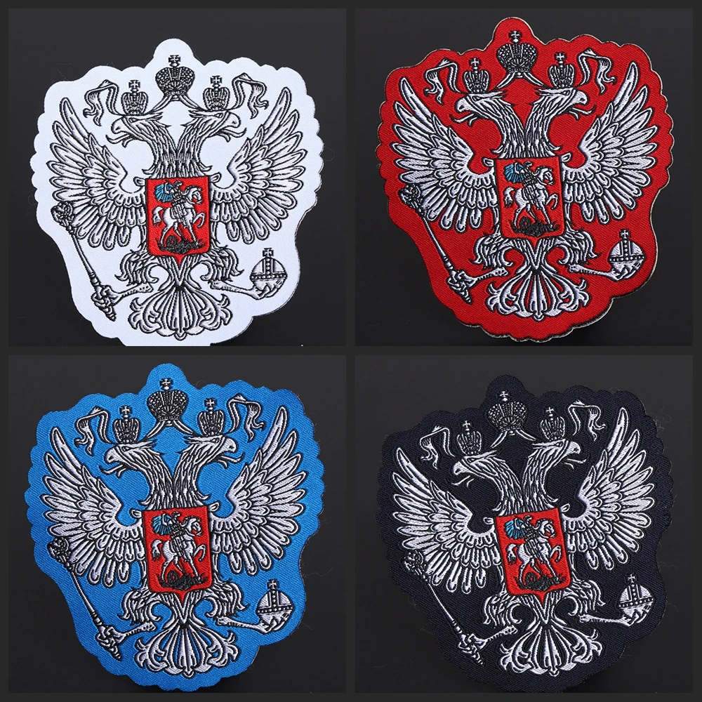 High quality Russian national emblem embroidered clothing patch  backpack punk locomotive decoration badge ironing on clothes