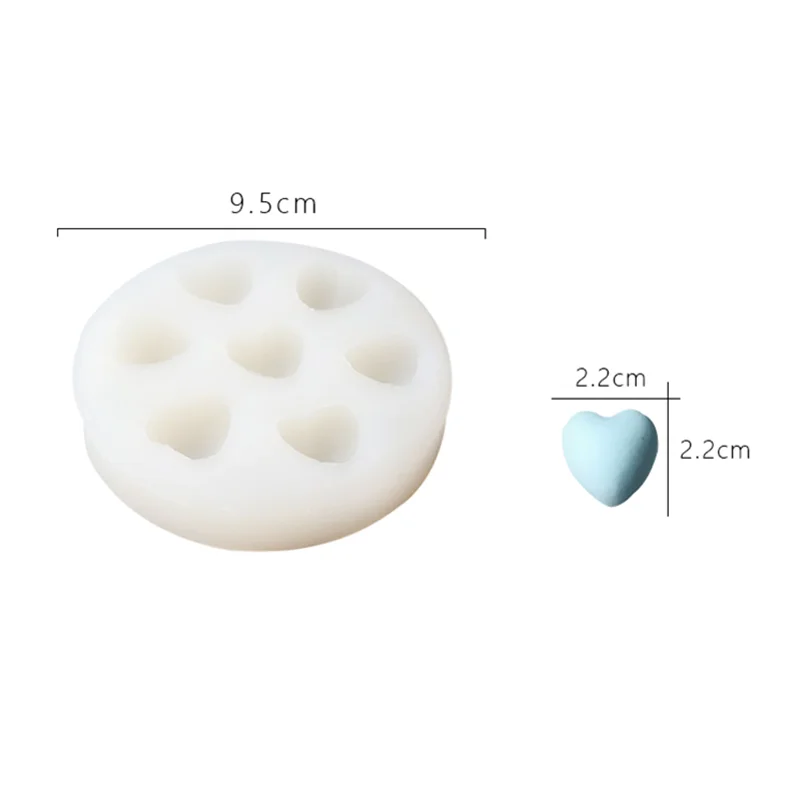 7holes 3D Love Shape Mini Love Silicone Mold  Soap Mold Aroma Plaster Gypsum Mould DIY Ice Cube Tray Molds Chocolate Cake Decor