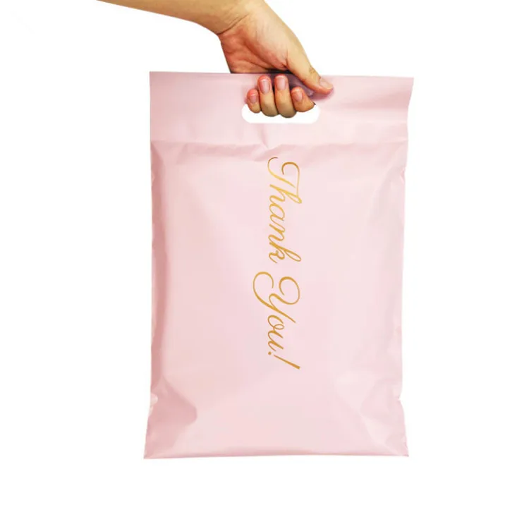 10/50PCS Thank You Pink Poly Mailer Adhesive Envelopes Bag DIY Xmas Underwear Dress Leggings Gift Toys Shipping Portable Pouches