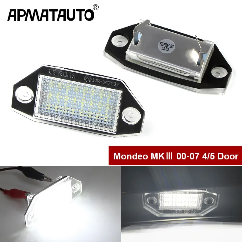 2pcs Car Led License Number Plate Light For Ford Mondeo MK3 2000 2001 2002 2003 2004 2005 2006 2007 4/5 Door Canbus Auto Lamp