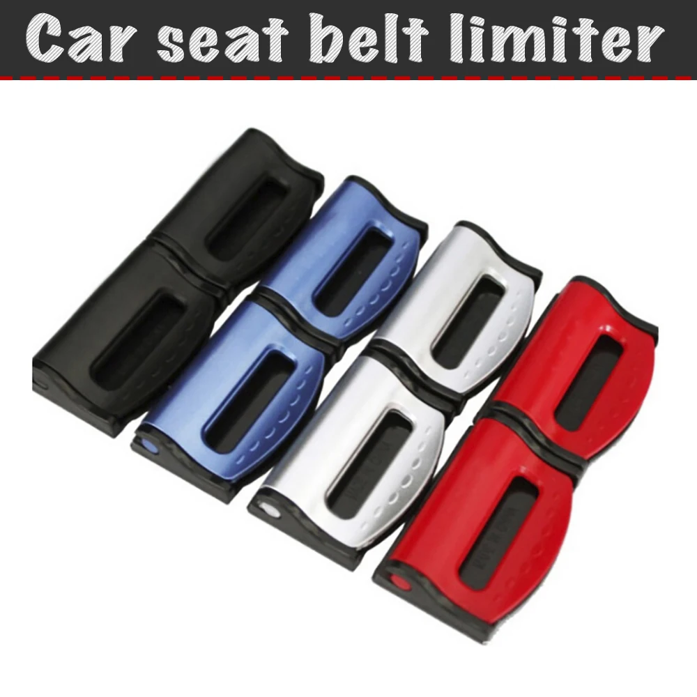 2 PCs Car safety belt stopper, lock, regulator, seat belt clips