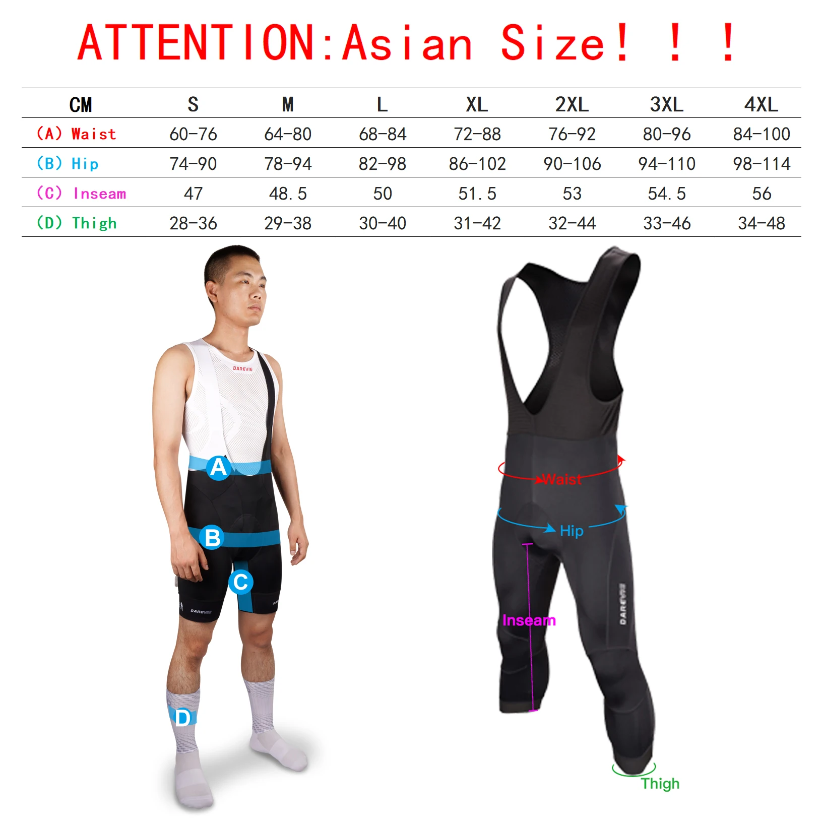 DAREVIE Cycling Bib Pants 3/4 Cycling Bib Shorts Men Cycling Pants High Quality Sponge Pad Breathable Cycling Long Trousers