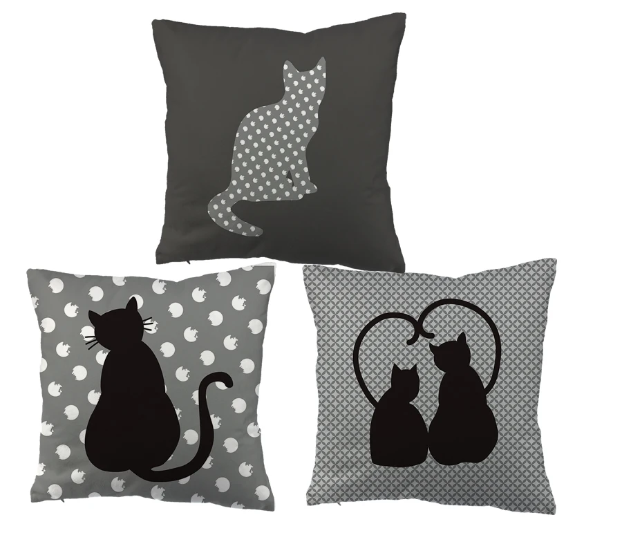 Cute Cat's Pattern Printing Throw PillowCase Single pattern Cushion Covers for Home Sofa Chair Decorative Pillowcases 45x45cm