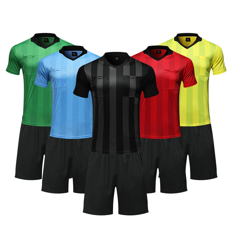 New Sportswear 2PCS Suit Men Soccer Referee Training Clothing Custom LOGO Name Number Male College Short-sleeved Dry Clothes Set