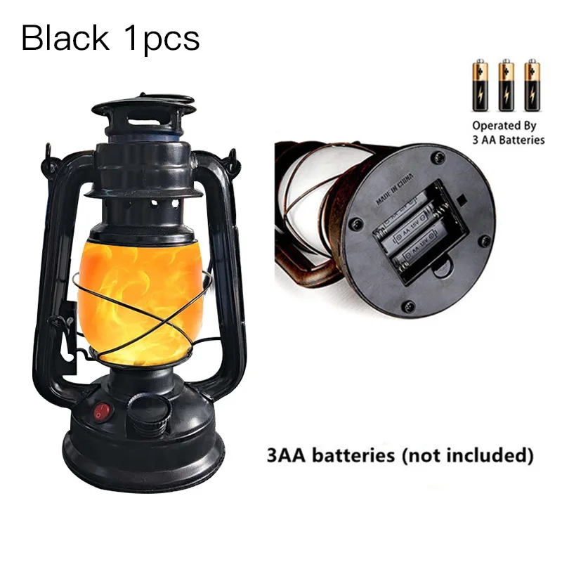 Vintage Camping Lantern Remote Control LED Candle Flame Tent Light USB Battery Power Camping Kerosene Lamp Outdoor Table Lights