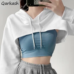 Hoodies Womens Spring Hot Sexy Ladies Loose Leisure Fit European Style Trendy Solid New Chic All-match Simple Soft Daily Design