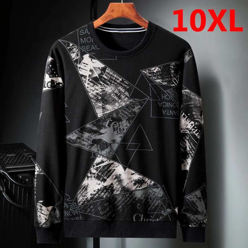 Men\'s Sweatshirts Plus Size 10XL Fashion Streetwear Pullover Oversize Spring Autumn Big Size Sweatshirt Tops Male O-neck HX484