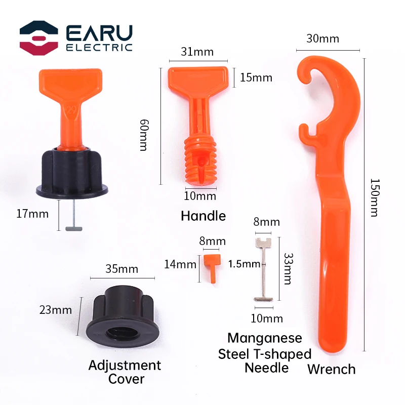 76pcs/set Level Wedges Tile Spacers For Flooring Wall Tile Spacer Carrelage Tile Leveling System Leveler Locator Spacers Plier